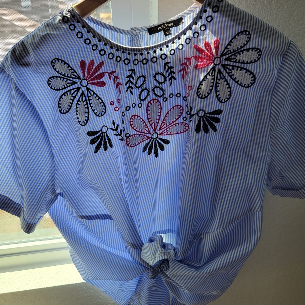 Crochet Blue stripped top